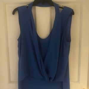 BCBG cowl style royal blue tank blouse